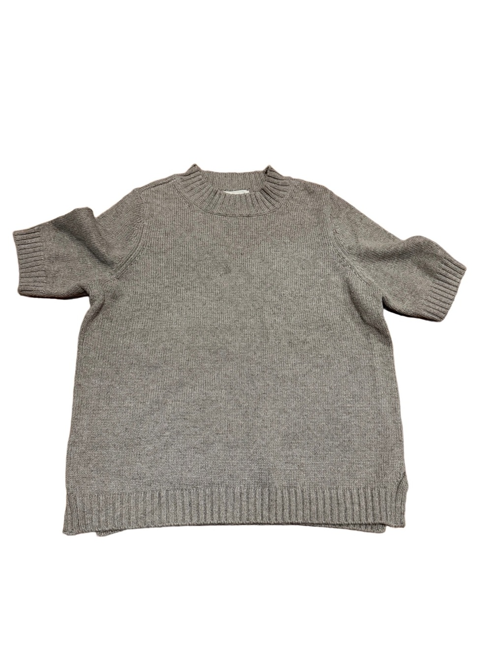 Women’s Crewneck Short-Sleeve Sweater — Gray